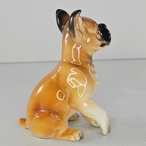 Vintage Lefton Boxer Dog Figurine Collectible Sitting Ceramic - Picture 4 of 8